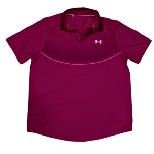 Under Armour Maroon Iso-Chill Loose Fit Polo Size Large